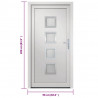 Drzwi wejściowe, białe, 98x208 cm, PVC