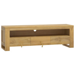 Szafka telewizyjna, 110x30x35 cm, lite drewno tekowe