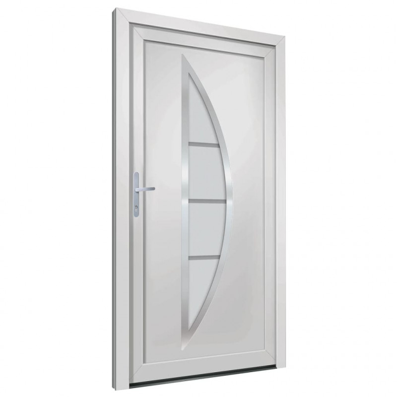 Drzwi wejściowe, białe, 88x200 cm, PVC