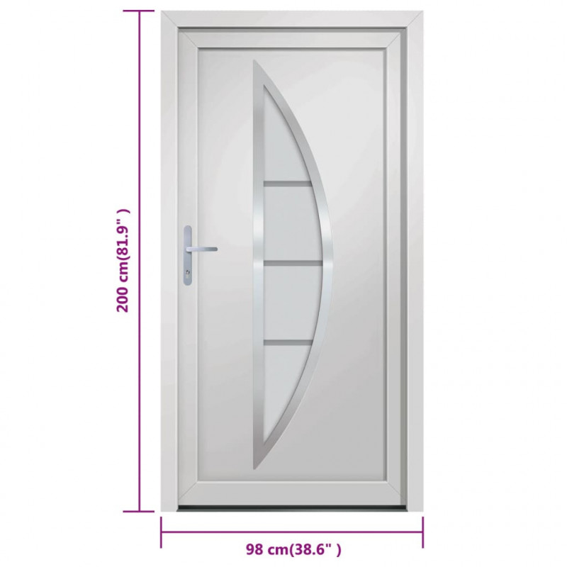 Drzwi wejściowe, białe, 98x200 cm, PVC