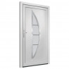 Drzwi wejściowe, białe, 98x208 cm, PVC