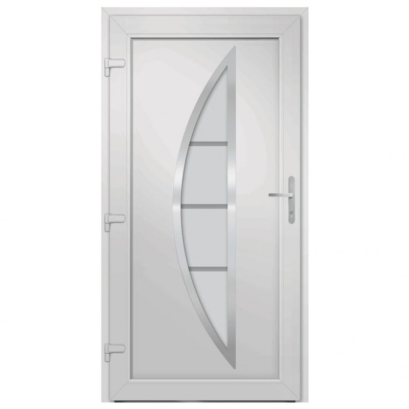 Drzwi wejściowe, białe, 98x208 cm, PVC