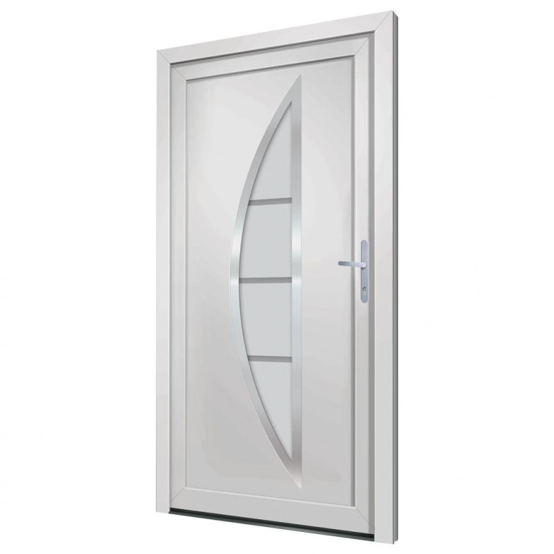 Drzwi wejściowe, białe, 98x200 cm, PVC
