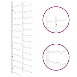 Ścienny uchwyt na 36 butelek wina, biały, żelazny