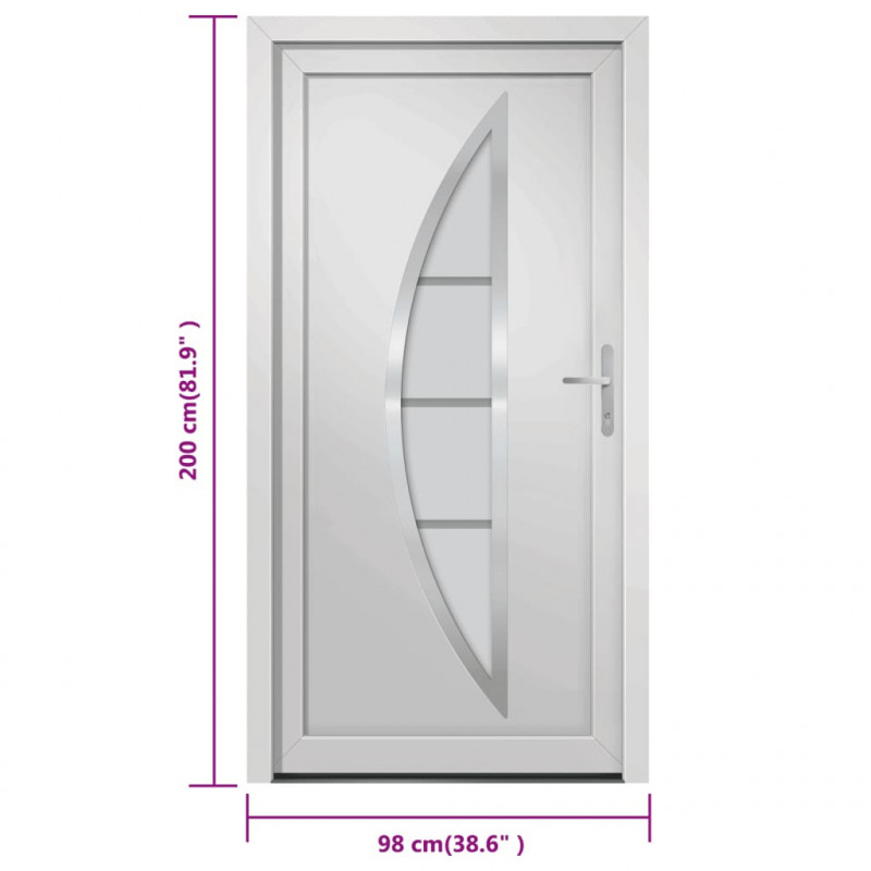Drzwi wejściowe, białe, 98x200 cm, PVC
