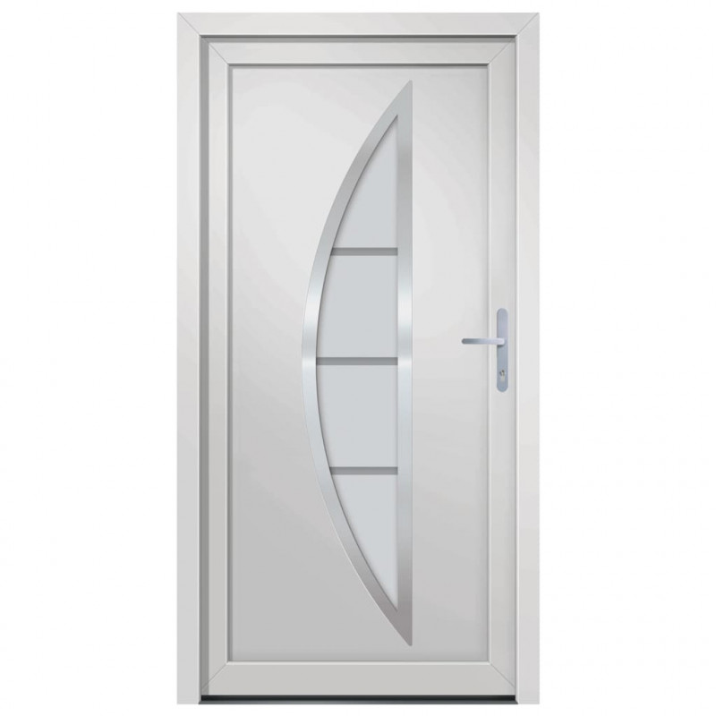 Drzwi wejściowe, białe, 98x208 cm, PVC