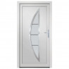 Drzwi wejściowe, białe, 98x208 cm, PVC