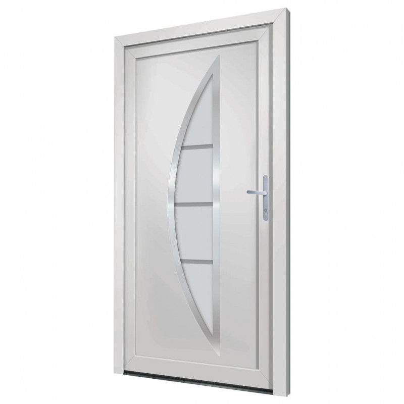 Drzwi wejściowe, białe, 98x208 cm, PVC