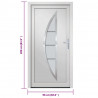 Drzwi wejściowe, białe, 98x208 cm, PVC