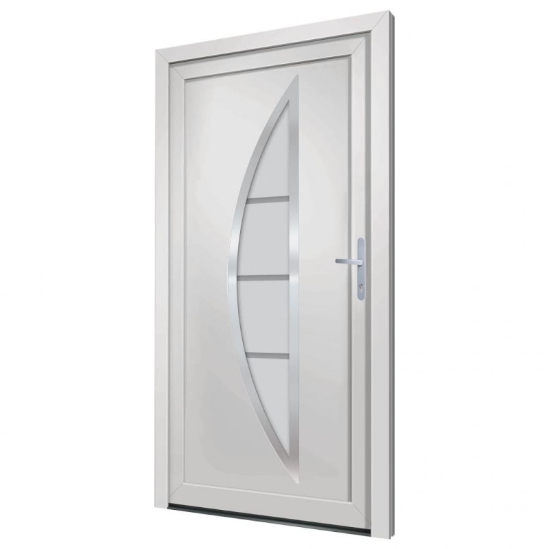Drzwi wejściowe, białe, 108x208 cm, PVC