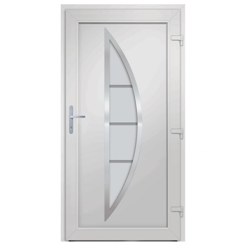 Drzwi wejściowe, białe, 108x208 cm, PVC