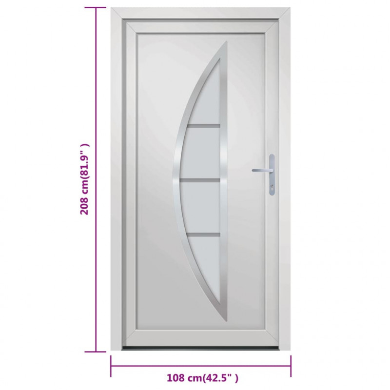 Drzwi wejściowe, białe, 108x208 cm, PVC