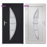Drzwi wejściowe, antracytowe, 108x208 cm, PVC