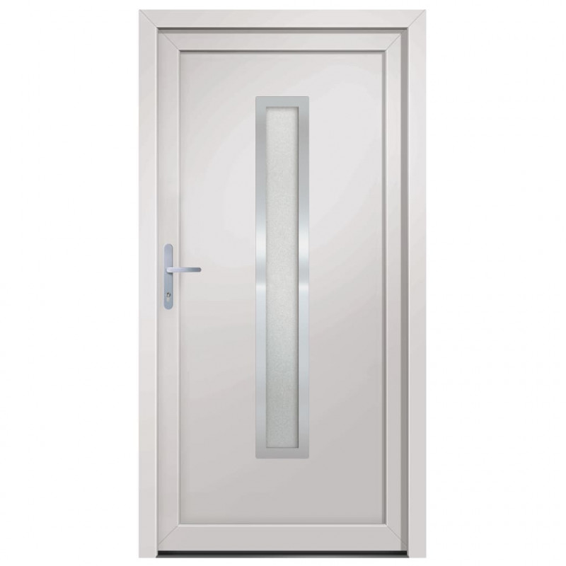 Drzwi wejściowe, białe, 98x200 cm, PVC