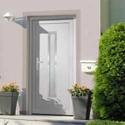 Drzwi wejściowe, białe, 98x208 cm, PVC