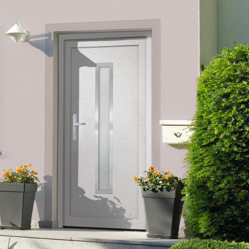 Drzwi wejściowe, białe, 98x208 cm, PVC