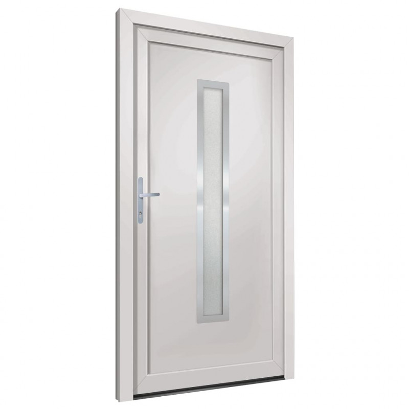 Drzwi wejściowe, białe, 108x208 cm, PVC