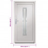 Drzwi wejściowe, białe, 108x208 cm, PVC