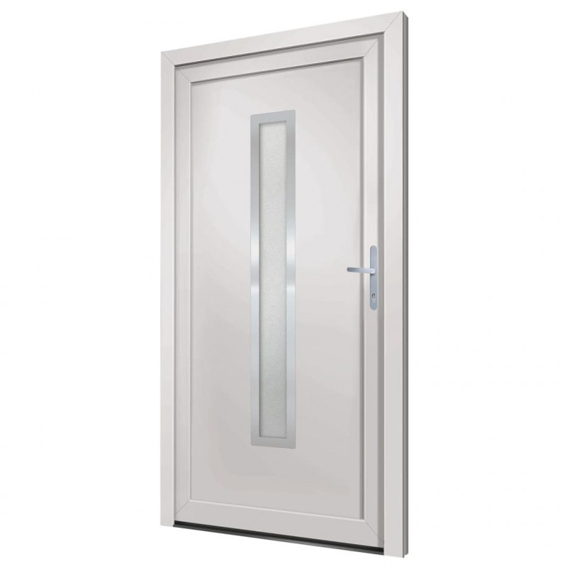 Drzwi wejściowe, białe, 98x200 cm, PVC