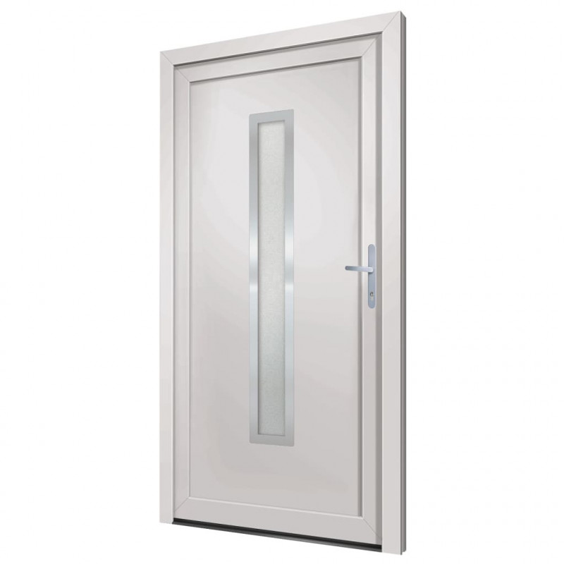 Drzwi wejściowe, białe, 108x200 cm, PVC