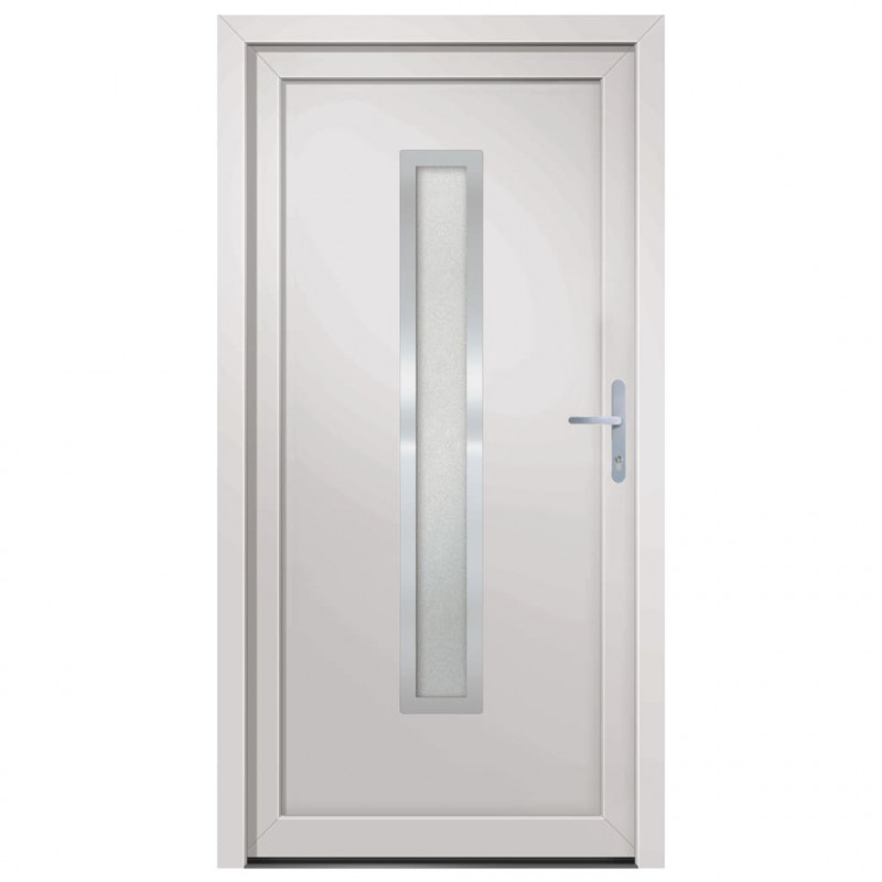 Drzwi wejściowe, białe, 108x208 cm, PVC