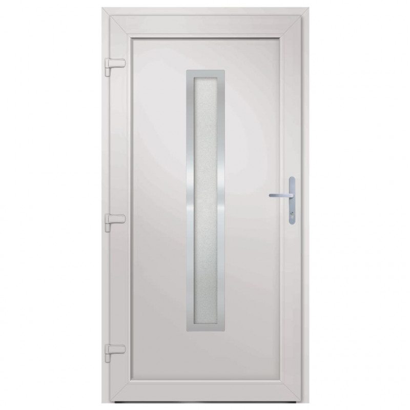 Drzwi wejściowe, antracytowe, 108x208 cm, PVC