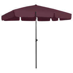 Parasol plażowy, bordowy, 200x125 cm