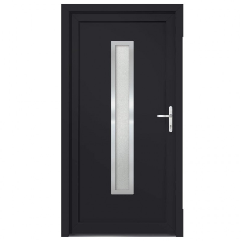 Drzwi wejściowe, antracytowe, 108x208 cm, PVC