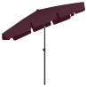 Parasol plażowy, bordowy, 200x125 cm