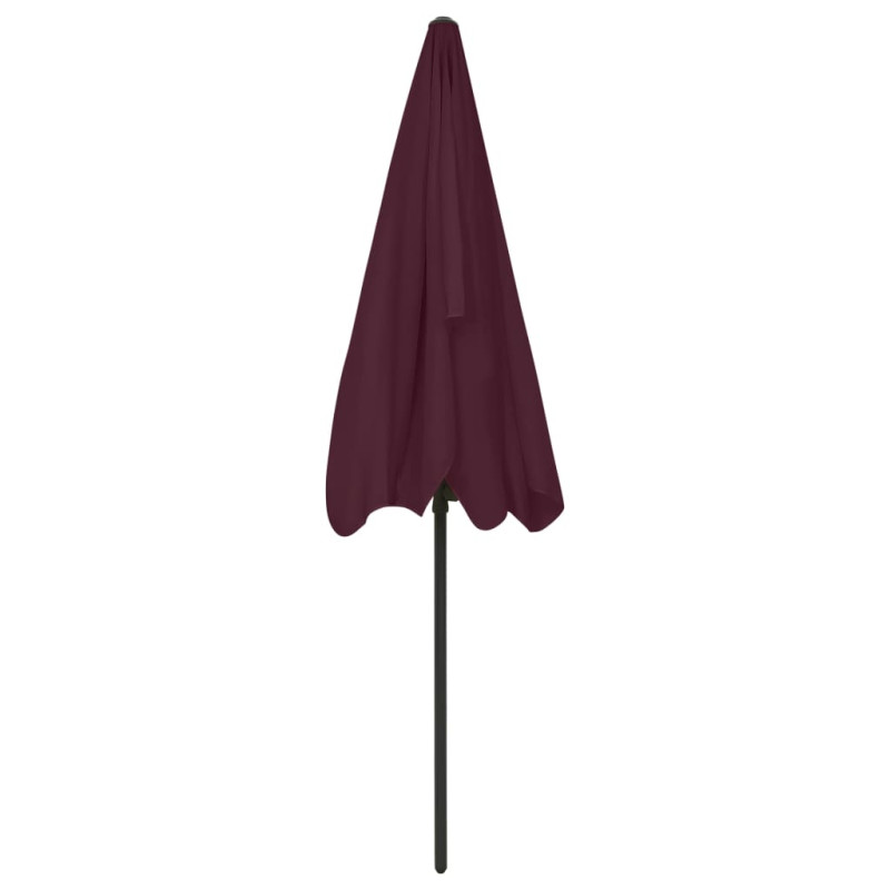 Parasol plażowy, bordowy, 200x125 cm