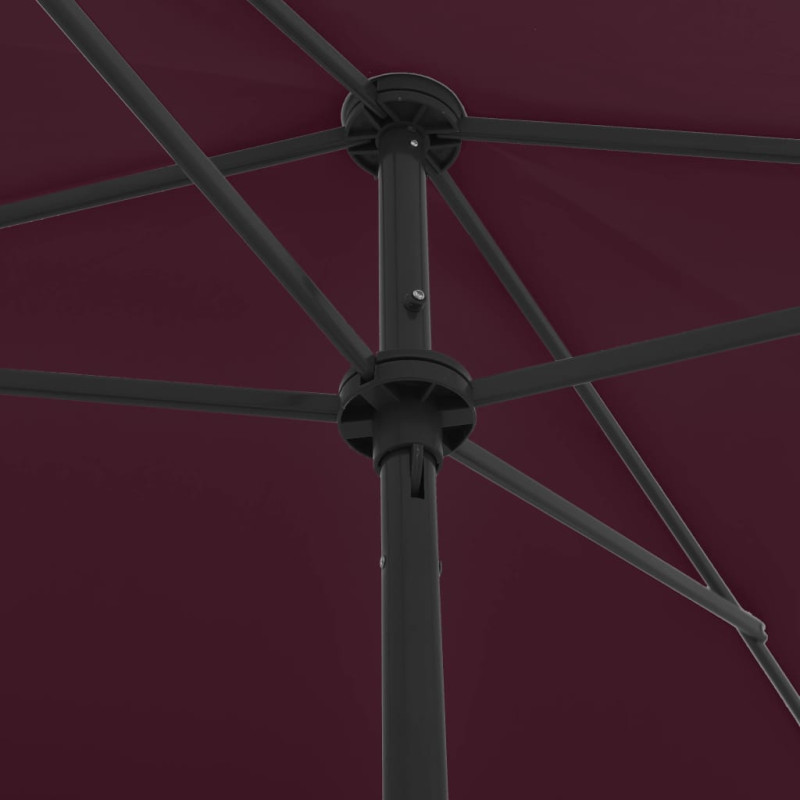 Parasol plażowy, bordowy, 200x125 cm