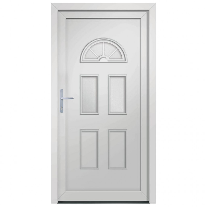 Drzwi wejściowe, białe, 98x208 cm, PVC