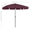 Parasol plażowy, bordowy, 200x125 cm
