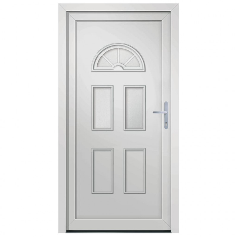 Drzwi wejściowe, białe, 88x200 cm, PVC