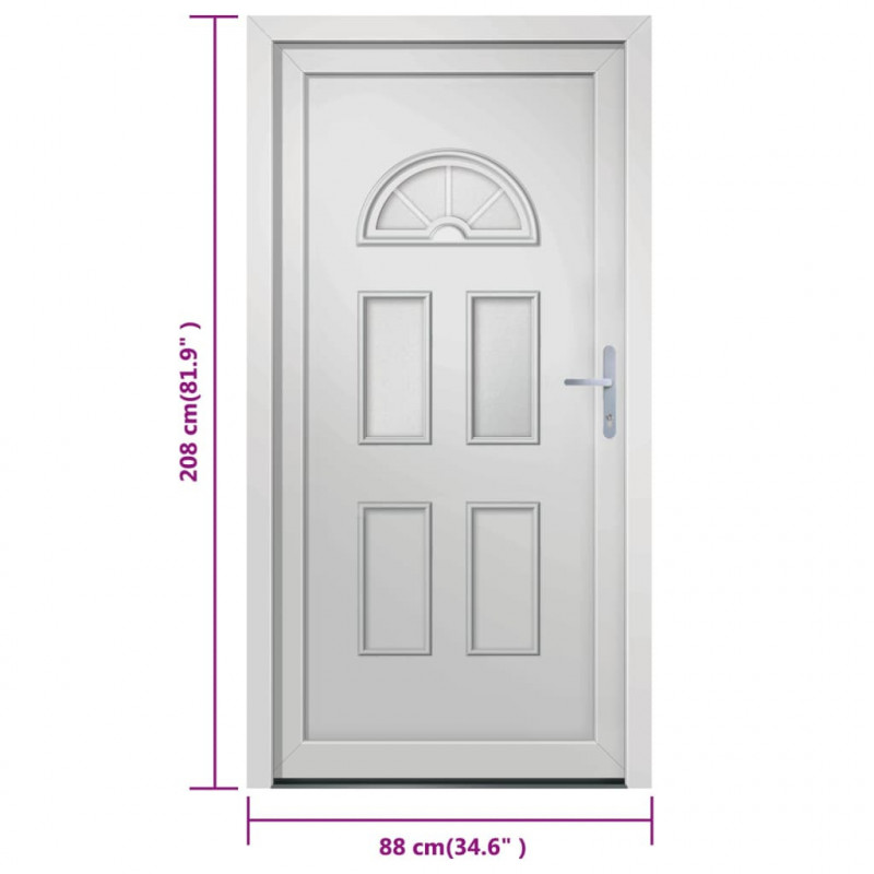 Drzwi zewnętrzne, białe, 88x208 cm, PVC