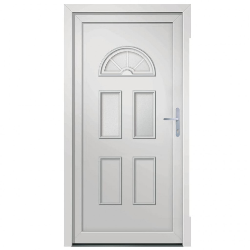 Drzwi wejściowe, białe, 98x208 cm, PVC