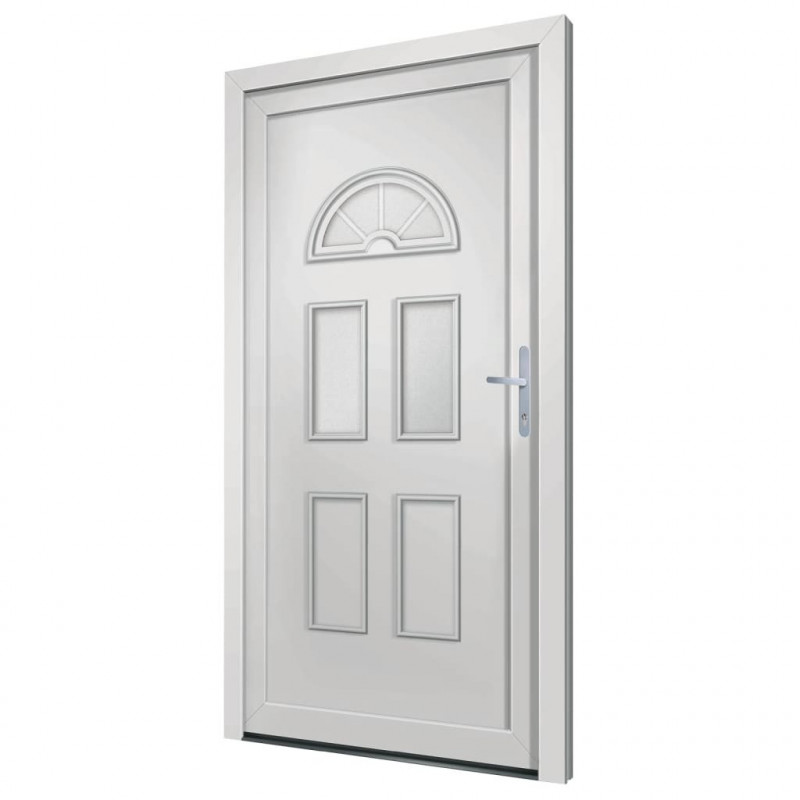 Drzwi wejściowe, białe, 98x208 cm, PVC