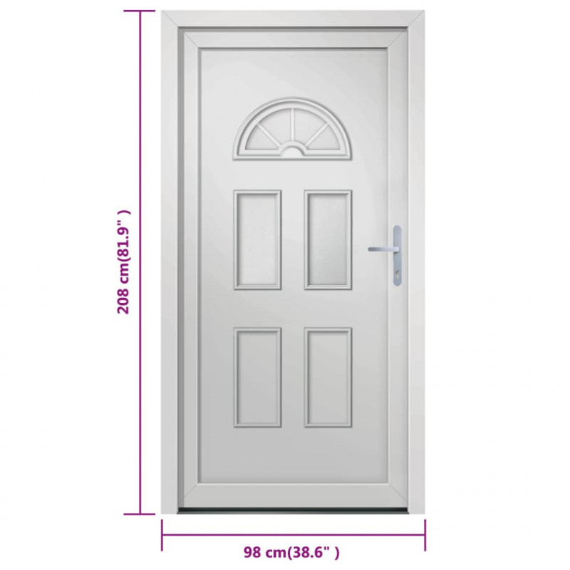 Drzwi wejściowe, białe, 98x208 cm, PVC