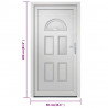 Drzwi wejściowe, białe, 98x208 cm, PVC