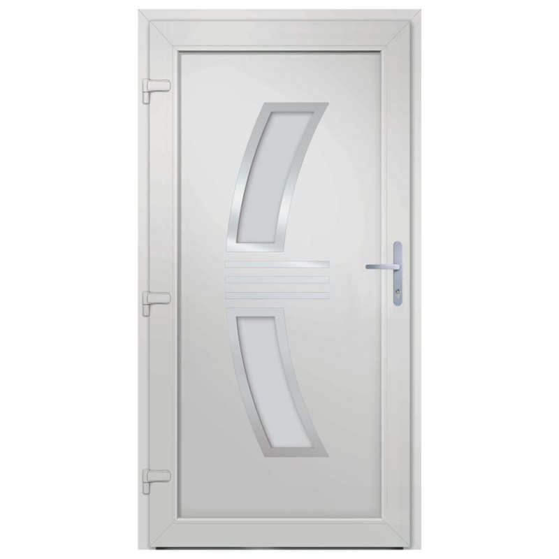 Drzwi wejściowe, białe, 88x200 cm, PVC