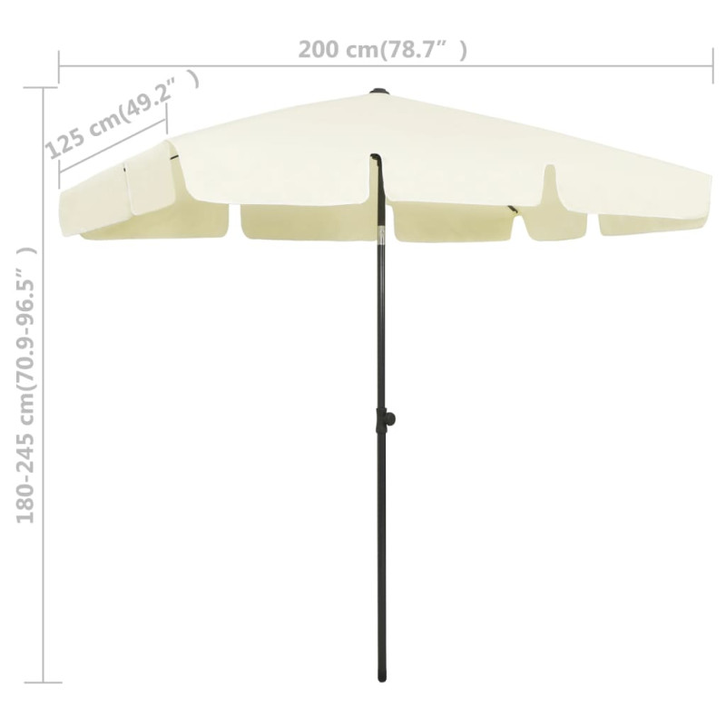 Parasol plażowy, piaskowy żółty, 200x125 cm