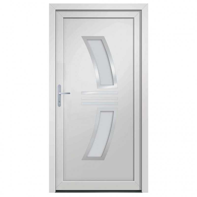 Drzwi wejściowe, białe, 108x208 cm, PVC