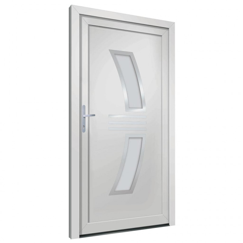 Drzwi wejściowe, białe, 108x208 cm, PVC