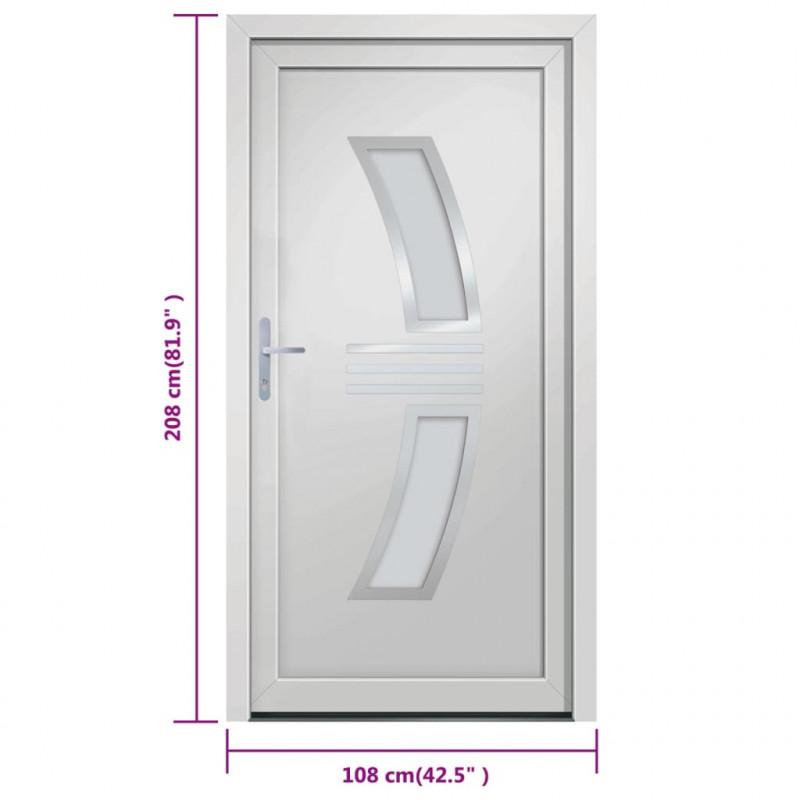 Drzwi wejściowe, białe, 108x208 cm, PVC