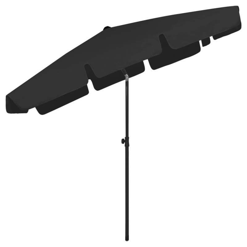 Parasol plażowy, czarny, 200x125 cm