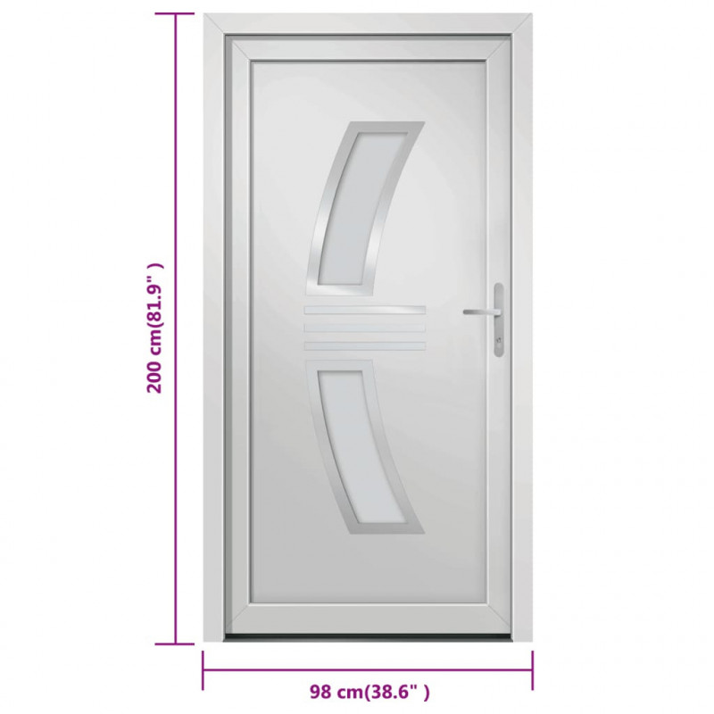 Drzwi wejściowe, białe, 98x200 cm, PVC