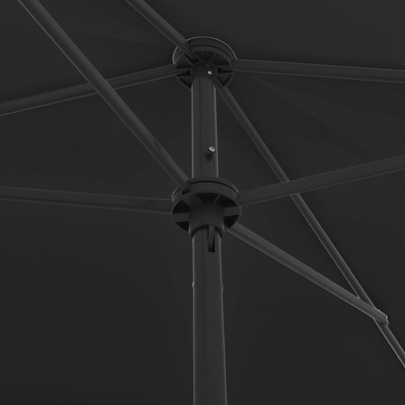Parasol plażowy, czarny, 200x125 cm
