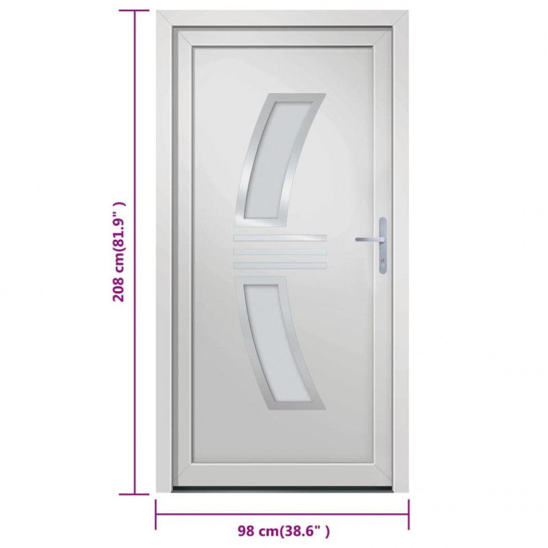 Drzwi wejściowe, białe, 98x208 cm, PVC