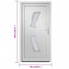 Drzwi wejściowe, białe, 98x208 cm, PVC