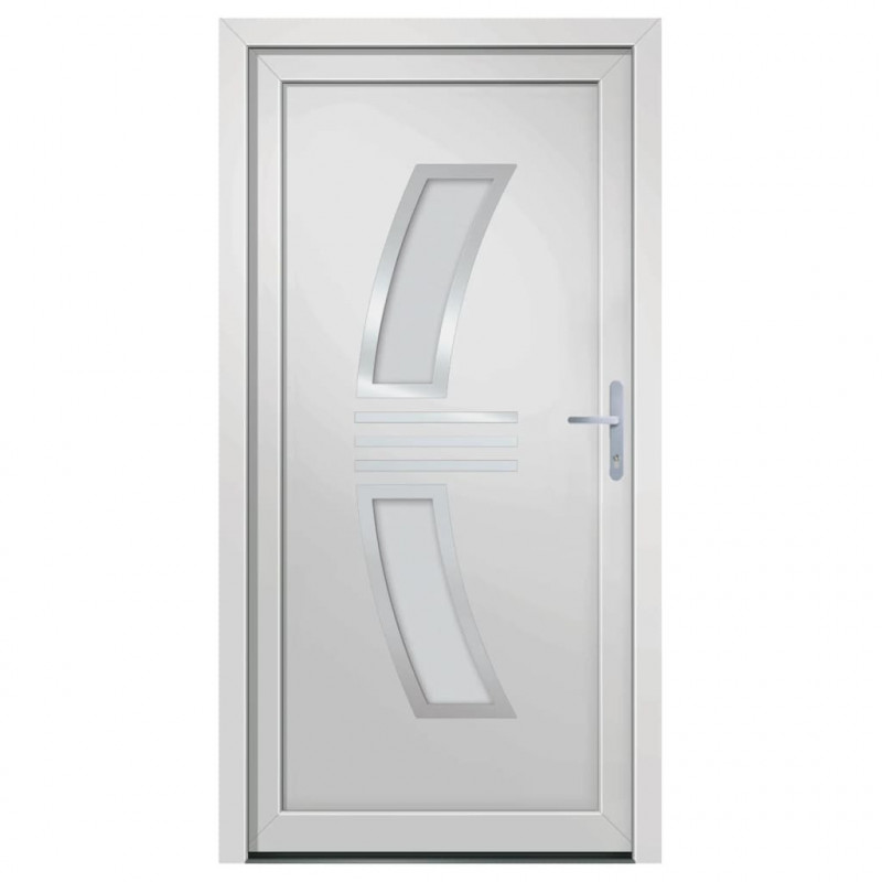 Drzwi wejściowe, białe, 108x208 cm, PVC